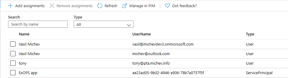 Multi-tenant scenarios for ExO PowerShell certificate-based authentication 3 Admin role assigned to the service principal