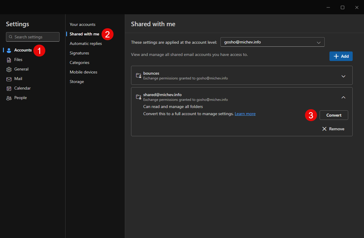 How to add a shared mailbox as additional account in the New Outlook 4