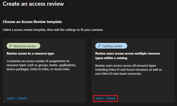 Catalog access reviews in Entra ID Governance