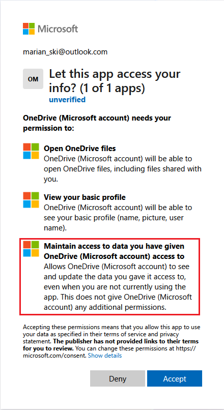 Storage report for personal OneDrive 1 OneDrivePersonal