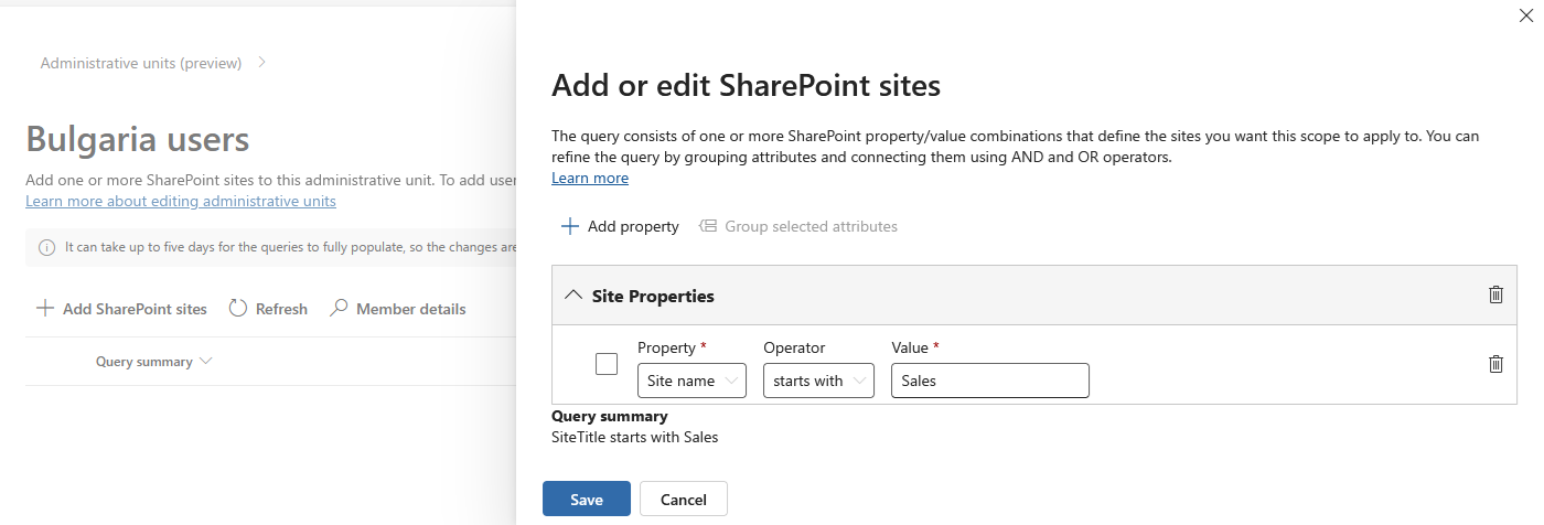How Purview extends administrative units to support SharePoint Online sites 2 AUSites1